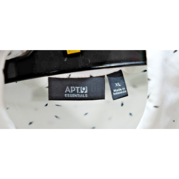Apt. 9 Essentials White Black Dot Button-Up Blouse XL Long Sleeve Office - Picture 4 of 9
